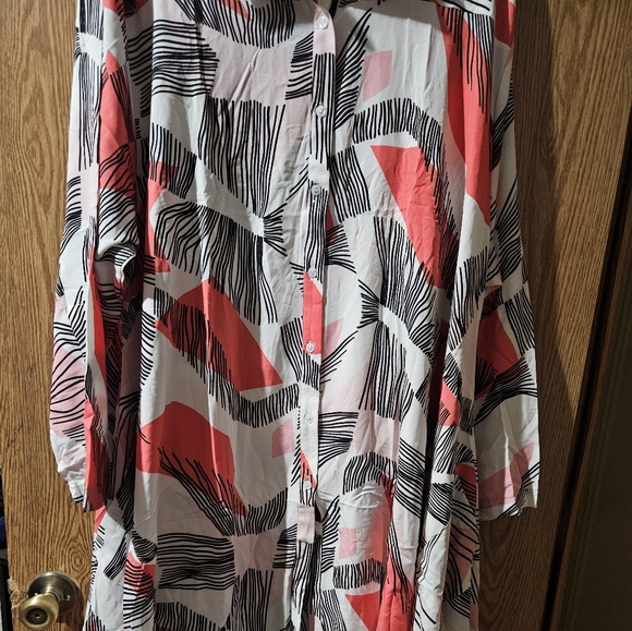 Step in style chic Abstract Button-Up layered dress - Picture 2 of 6